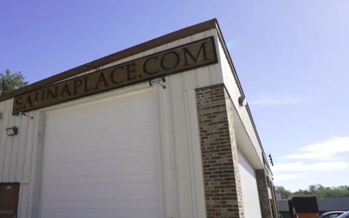 The Gould Drive building with the saunaplace.com sign
