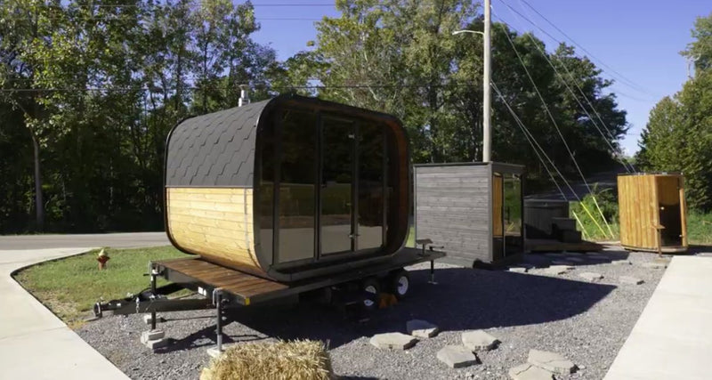 A trailer sauna and outdoor saunas in our sauna village
