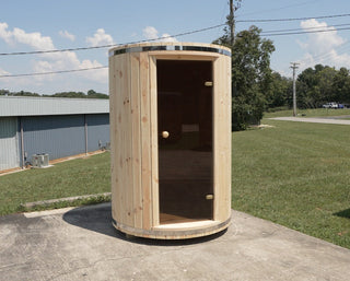 Heritage Sole Vertical Barrel Sauna — Compact Wellness, Crafted for Everyday Relaxation