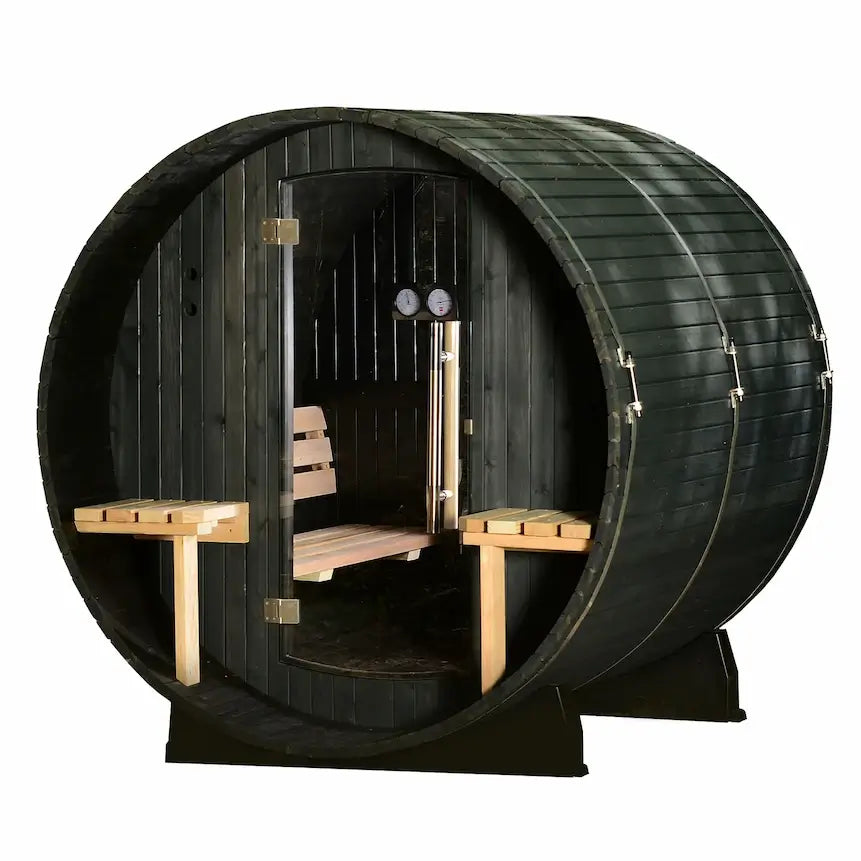 Almost Heaven 6′ x 5+1′ Audra 2-4 person Barrel Sauna – The Sauna