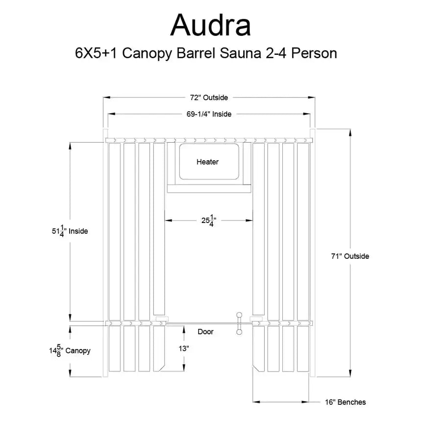 Almost Heaven 6′ x 5+1′ Audra 2-4 person Barrel Sauna – The Sauna