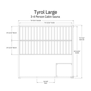 Almost Heaven Tyrol (Basic Large) 3-4 Person Indoor Sauna