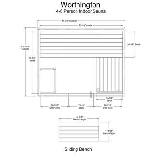 Almost Heaven Worthington 6 Person Sauna