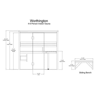 Almost Heaven Worthington 6 Person Sauna