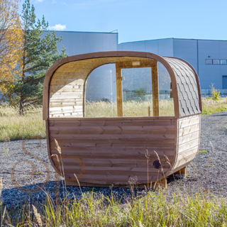 Aurora Square Glass Outdoor Sauna | Heritage Sauna®