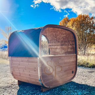 Aurora Square Glass Outdoor Sauna | Heritage Sauna®