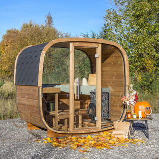 Aurora Square Glass Outdoor Sauna | Heritage Sauna®