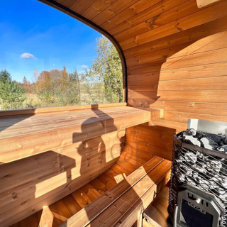 Aurora Square Glass Outdoor Sauna | Heritage Sauna®