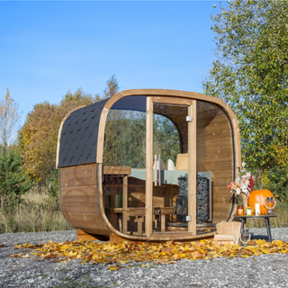 Aurora Square Glass Outdoor Sauna | Heritage Sauna®