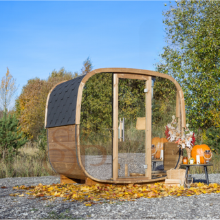 Aurora Square Mirror Outdoor Sauna | Heritage Sauna®