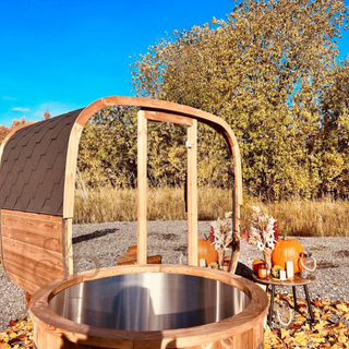 Aurora Square Mirror Outdoor Sauna | Heritage Sauna®