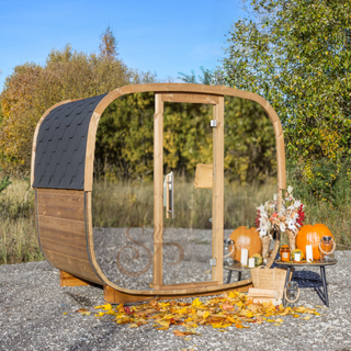 Aurora Square Mirror Outdoor Sauna | Heritage Sauna®