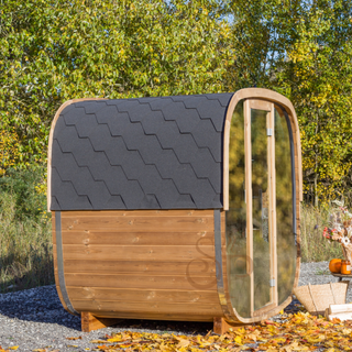 Aurora Square Mirror Outdoor Sauna | Heritage Sauna®