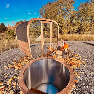 Aurora Square Mirror Outdoor Sauna | Heritage Sauna®