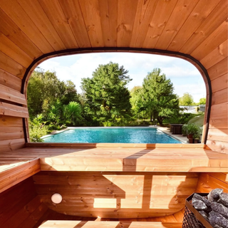 Aurora Square Mirror Outdoor Sauna | Heritage Sauna®