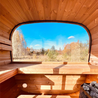 Aurora Square Glass Outdoor Sauna | Heritage Sauna®