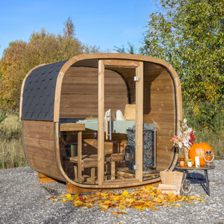 Aurora Square Wood 2-3 Person Outdoor Sauna | Heritage Sauna®