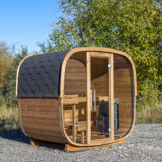 Aurora Square Wood 2-3 Person Outdoor Sauna | Heritage Sauna®