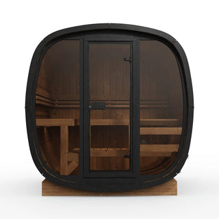 Aurora II Square Wood 3 Person Outdoor Sauna | Heritage Sauna®
