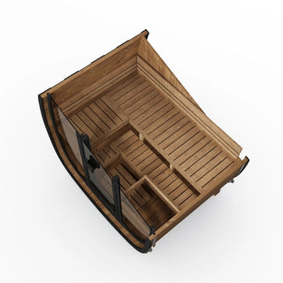 Aurora II Square Wood 3 Person Outdoor Sauna | Heritage Sauna®