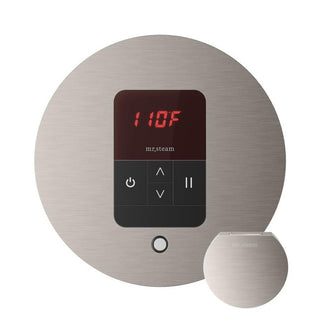 MrSteam Basic Butler Steam Shower Control Package with Round iTempo Control and Steamhead - Brushed Nickel