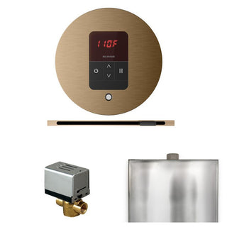 MrSteam Basic Butler Steam Shower Control Package with Round iTempo Control and Linear Steamhead - Brushed Bronze