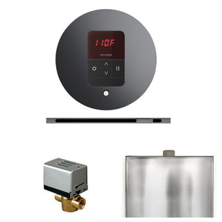 MrSteam Basic Butler Steam Shower Control Package with Round iTempo Control and Linear Steamhead - Brilliant Black