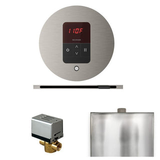 MrSteam Basic Butler Steam Shower Control Package with Round iTempo Control and Linear Steamhead - Brushed Nickel