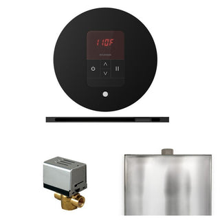 MrSteam Basic Butler Steam Shower Control Package with Round iTempo Control and Linear Steamhead - Matte Black