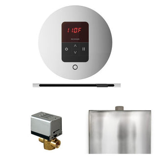 MrSteam Basic Butler Steam Shower Control Package with Round iTempo Control and Linear Steamhead - Polished Chrome