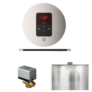 MrSteam Basic Butler Steam Shower Control Package with Round iTempo Control and Linear Steamhead - Polished Nickel
