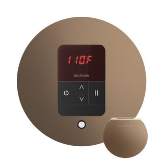MrSteam Basic Butler Steam Shower Control Package with Round iTempo Control and Steamhead - Nouveau Bronze