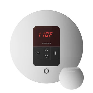 MrSteam Basic Butler Steam Shower Control Package with Round iTempo Control and Steamhead - Polished Chrome
