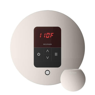 MrSteam Basic Butler Steam Shower Control Package with Round iTempo Control and Steamhead - Polished Nickel