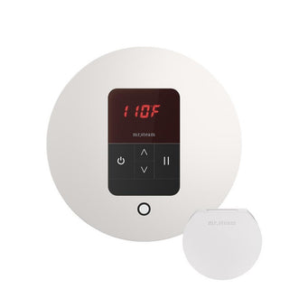 MrSteam Basic Butler Steam Shower Control Package with Round iTempo Control and Steamhead - White