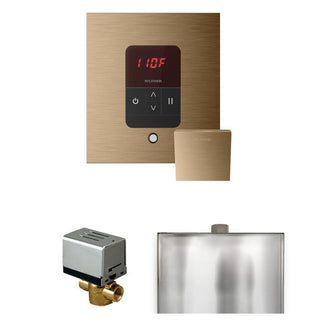 MrSteam Basic Butler Steam Shower Control Package with Square iTempo Control and Steamhead - Brushed Bronze