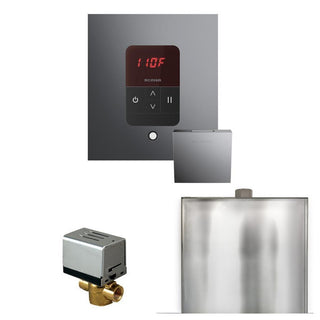 MrSteam Basic Butler Steam Shower Control Package with Square iTempo Control and Steamhead - Brilliant Black