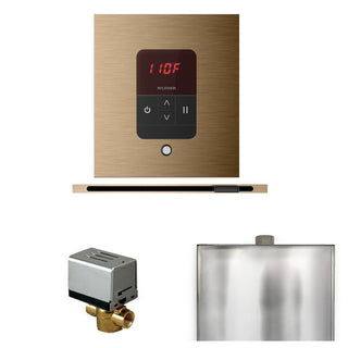 MrSteam Basic Butler Steam Shower Control Package with Square iTempo Control and Linear Steamhead - Brushed Bronze