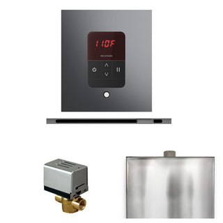 MrSteam Basic Butler Steam Shower Control Package with Square iTempo Control and Linear Steamhead - Brilliant Black
