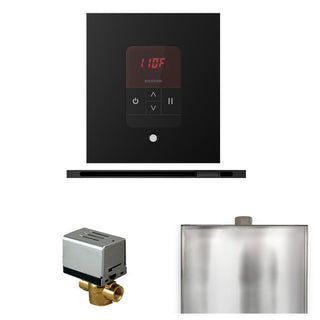 MrSteam Basic Butler Steam Shower Control Package with Square iTempo Control and Linear Steamhead - Matte Black
