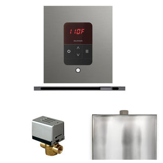 MrSteam Basic Butler Steam Shower Control Package with Square iTempo Control and Linear Steamhead - Satin Steel