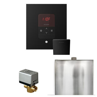 MrSteam Basic Butler Steam Shower Control Package with Square iTempo Control and Steamhead - Matte Black