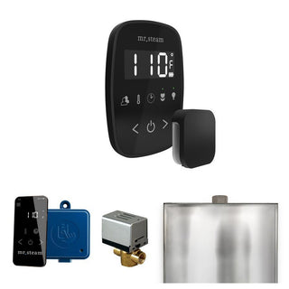 MrSteam ButlerFlex Steam Shower Control Package with TempoFlex Control and Steamhead in Black Brushed Bronze - Black - Matte Black