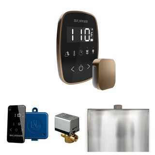 MrSteam ButlerFlex Steam Shower Control Package with TempoFlex Control and Steamhead in Black Brushed Bronze - Black - Nouveau Bronze