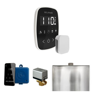 MrSteam ButlerFlex Steam Shower Control Package with TempoFlex Control and Steamhead in Black Brushed Bronze - Black - White