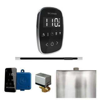 MrSteam ButlerFlex Steam Shower Control Package with TempoFlex Control and Linear Steamhead - Black - Polished Chrome