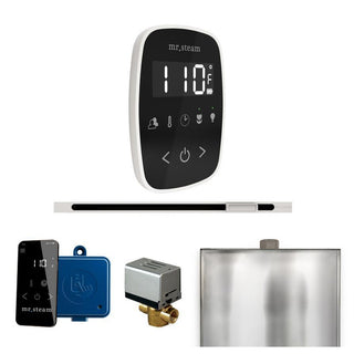 MrSteam ButlerFlex Steam Shower Control Package with TempoFlex Control and Linear Steamhead - Black - White