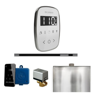 MrSteam ButlerFlex Steam Shower Control Package with TempoFlex Control and Linear Steamhead - White - Brilliant Black