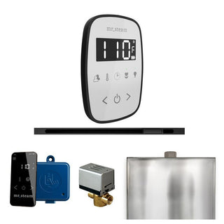 MrSteam ButlerFlex Steam Shower Control Package with TempoFlex Control and Linear Steamhead - White - Matte Black