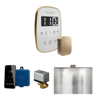 MrSteam ButlerFlex Steam Shower Control Package with TempoFlex Control and Steamhead in Black Brushed Bronze - White - Brushed Bronze
